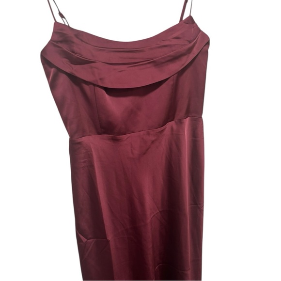 NWT Park & Fifth Rosedale Merlot Satin Midi Dress L - Picture 5 of 13